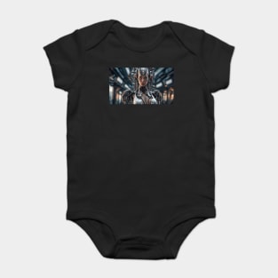 distopian cyborg woman #2 cyberpunk Baby Bodysuit